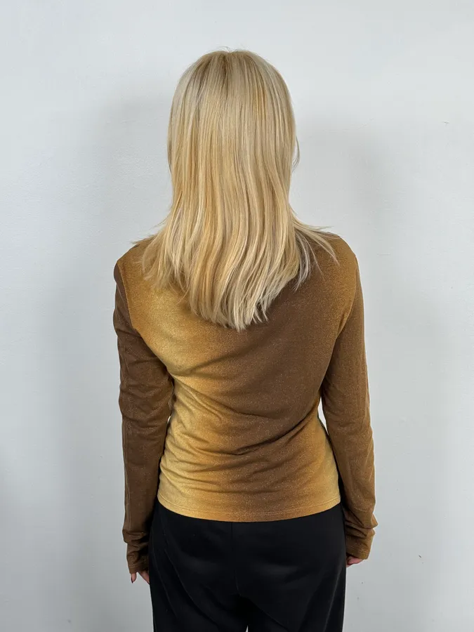 2000s Roberto Cavalli Gradient Golden Sun Longsleeves - Image 3