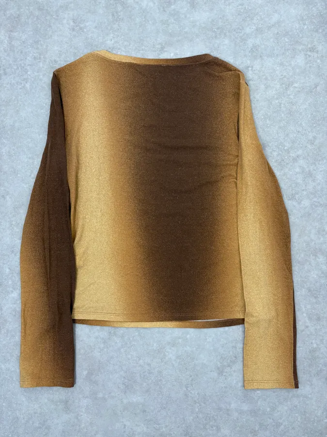 2000s Roberto Cavalli Gradient Golden Sun Longsleeves - Image 6