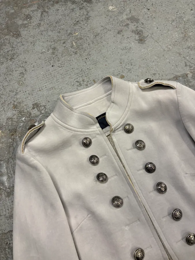 2000s Roberto Cavalli Grey Officer Double-Breasted Blazer Jacket - Image 5