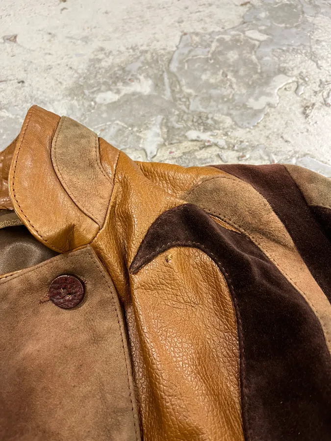 2000s Roberto Cavalli Imperial Brown Suede Leather Jacket - Image 7