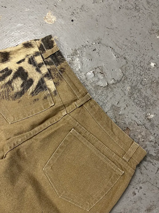 2000s Roberto Cavalli Leopard Expansion Beige Savage Pants - Image 7
