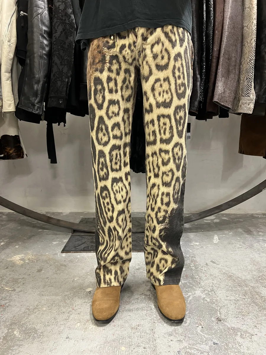 2000s Roberto Cavalli Leopard Explosion Savage Pants - Image 4