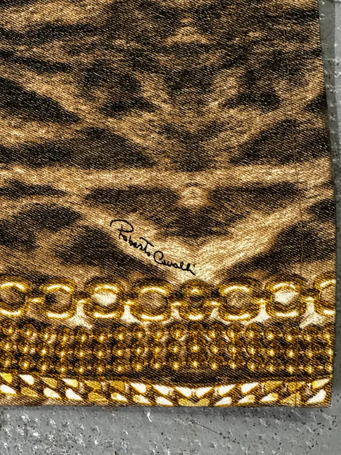 2000s Roberto Cavalli Leopard & Gold Chains Pants - Image 11