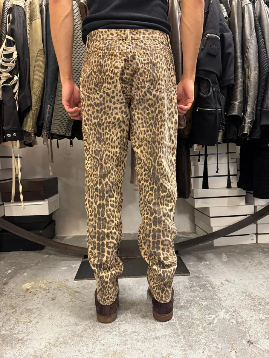 2000s Roberto Cavalli Leopard Print Pants - Image 4