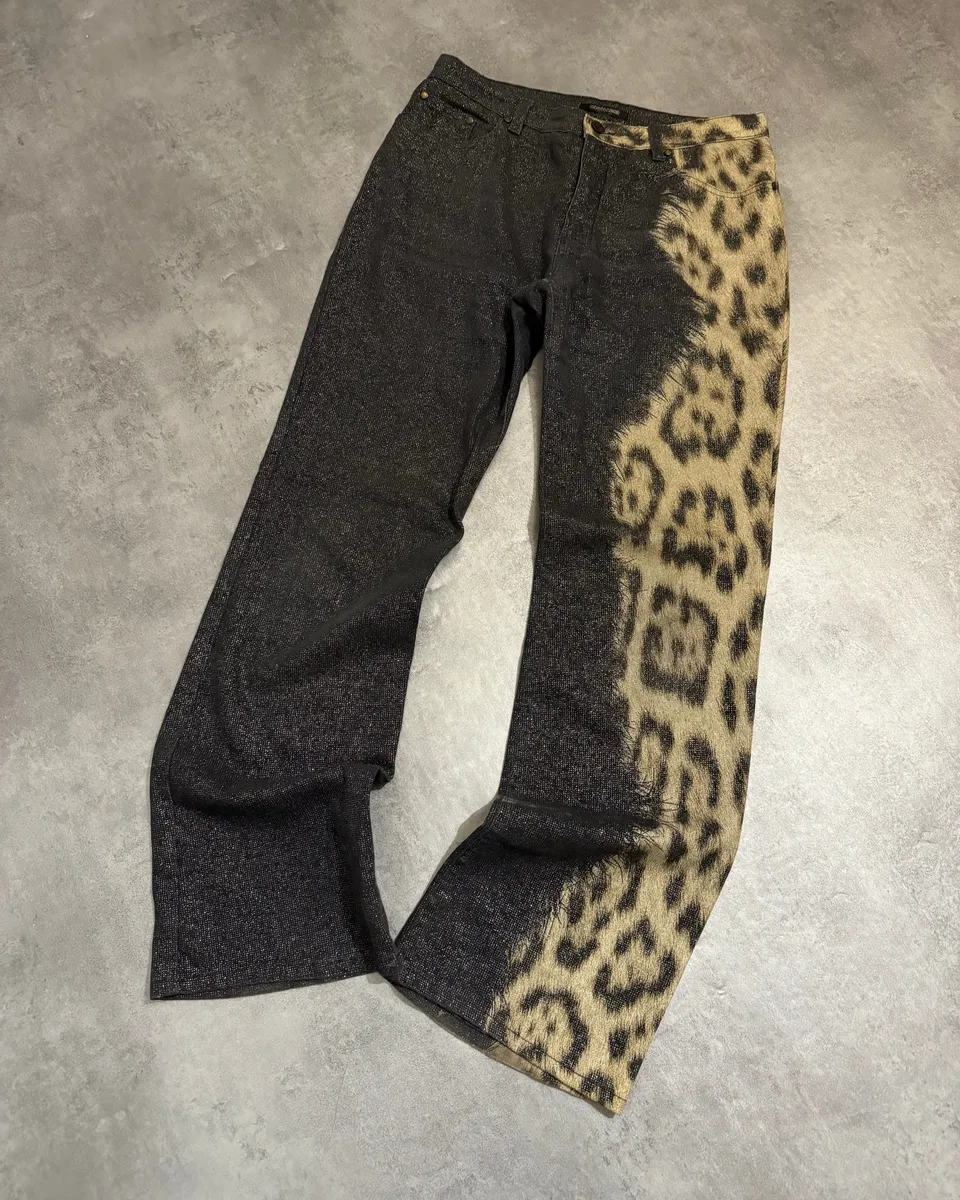 2000s Roberto Cavalli Leopard Shimmering Brut Pants - Image 3