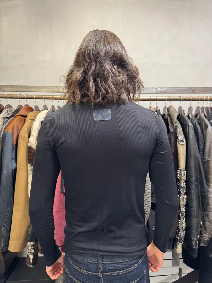 2000s Roberto Cavalli Lines Black Longsleeves - Image 3