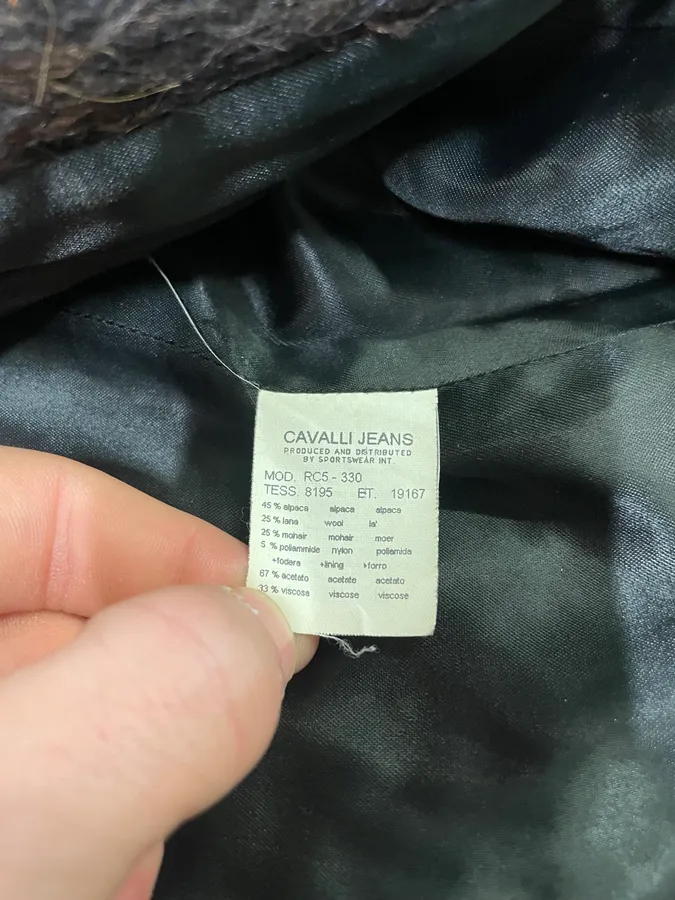 2000s Roberto Cavalli Long Mohawk Brown & Black Fur Jacket - Image 9
