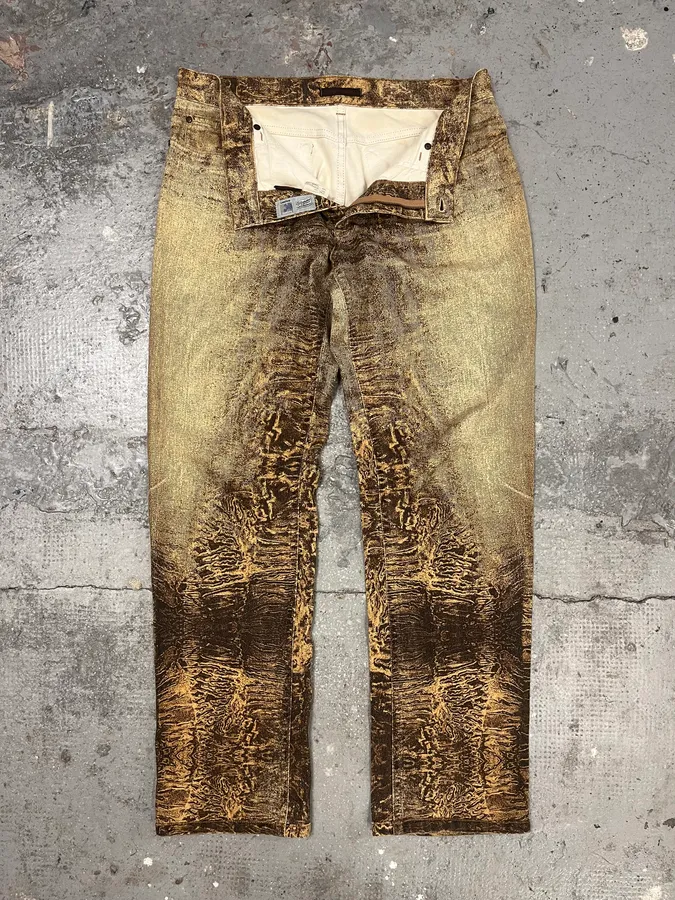 2000s Roberto Cavalli Marble Cozy Pants - Image 5