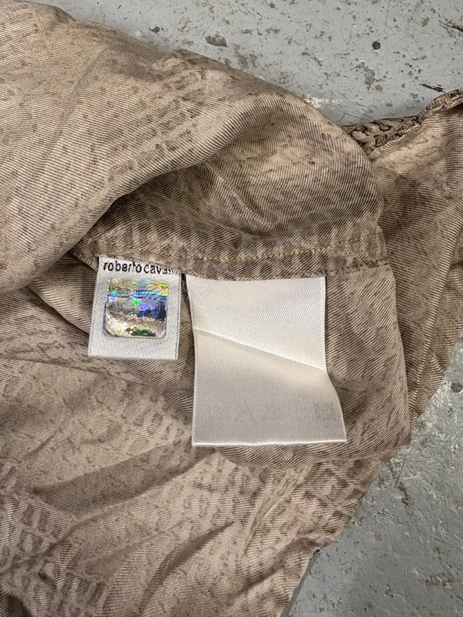 2000s Roberto Cavalli Marble Effect Taup Contemporary Shirt - Image 9