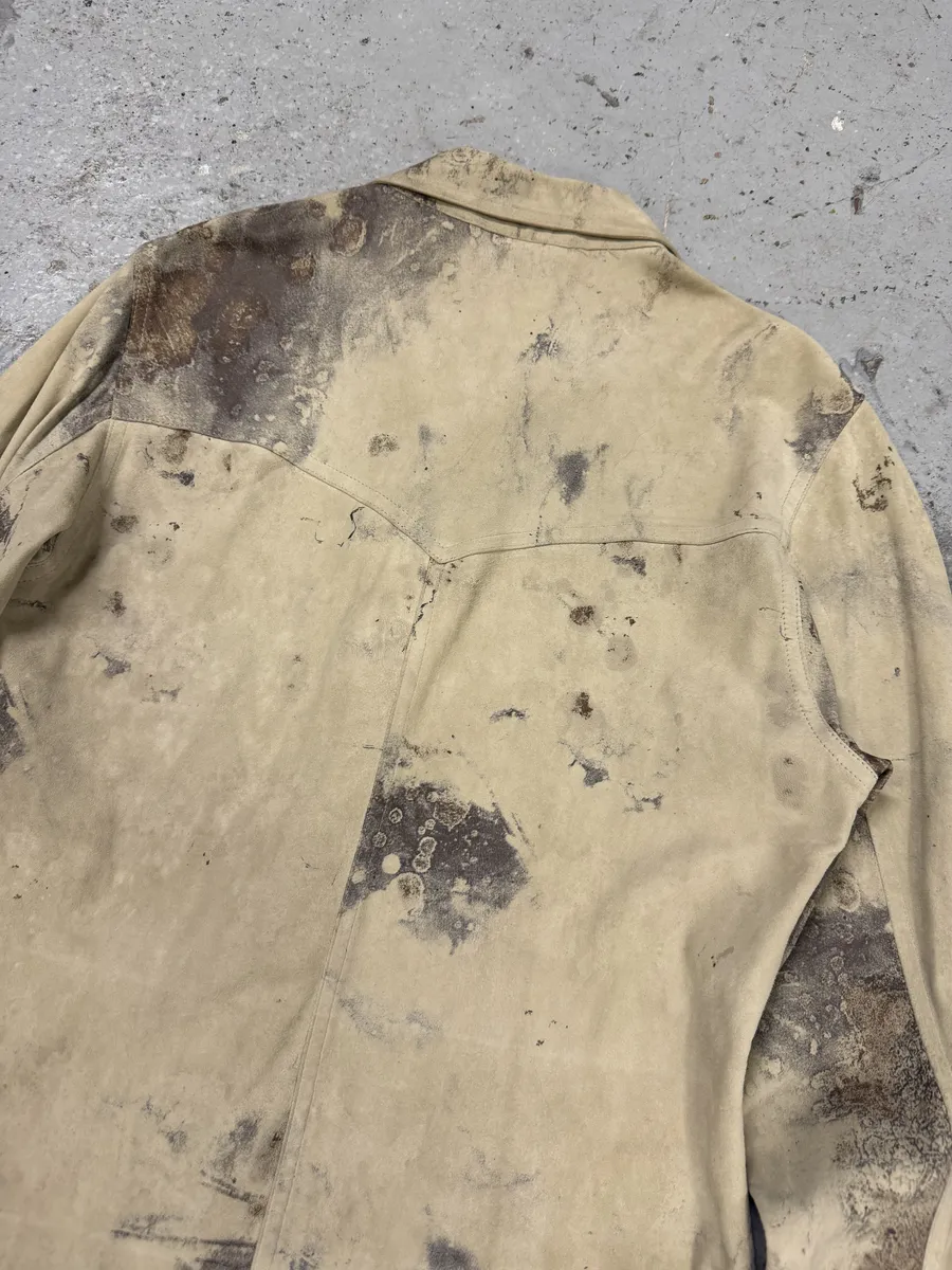 2000s Roberto Cavalli Mold White Leather Shirt - Image 4