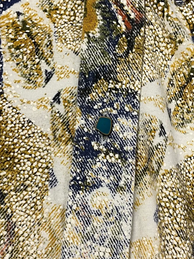 2000s Roberto Cavalli Mosaic Gradient White Shirt - Image 9