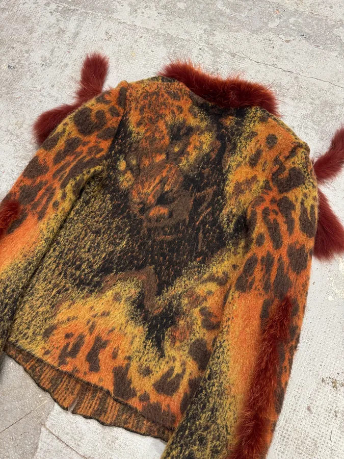 2000s Roberto Cavalli Multicolor Vulcano Wool & Mohair Cardigan Coat - Image 13