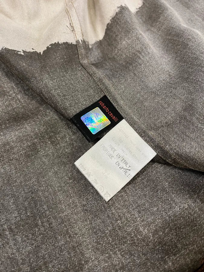 2000s Roberto Cavalli Natural Clay Terra Silk Shirt - Image 10