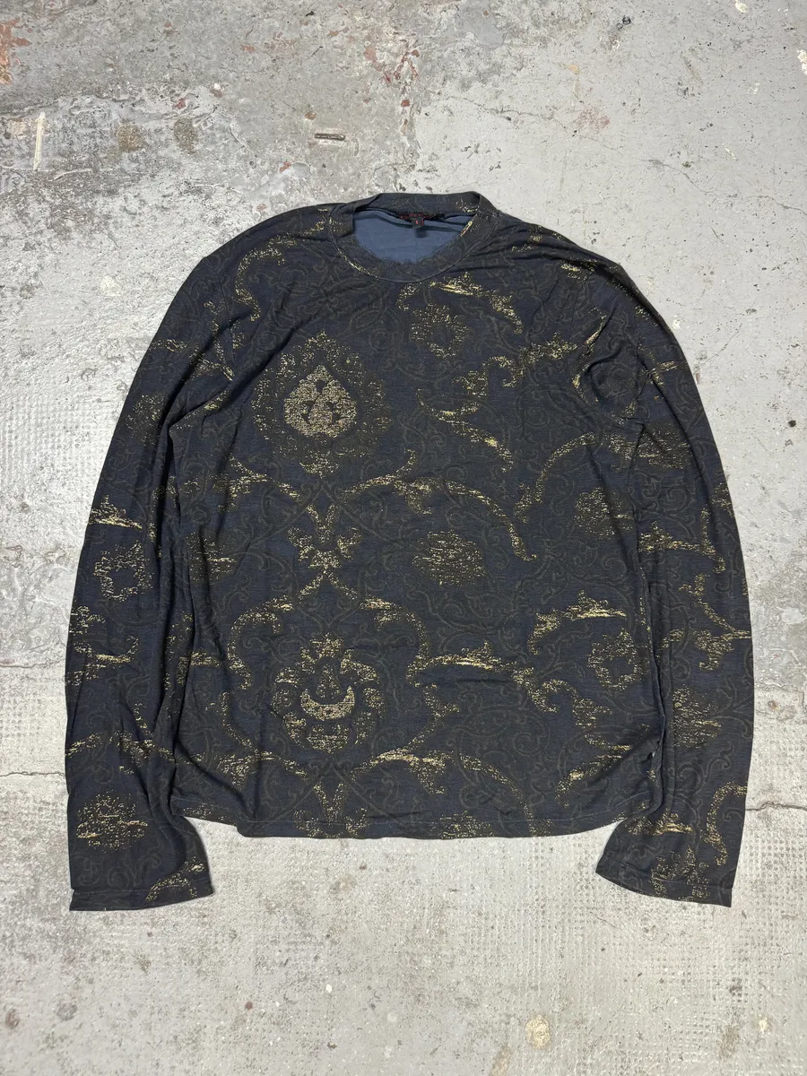 2000s Roberto Cavalli Navy Golden Royal Longsleeves