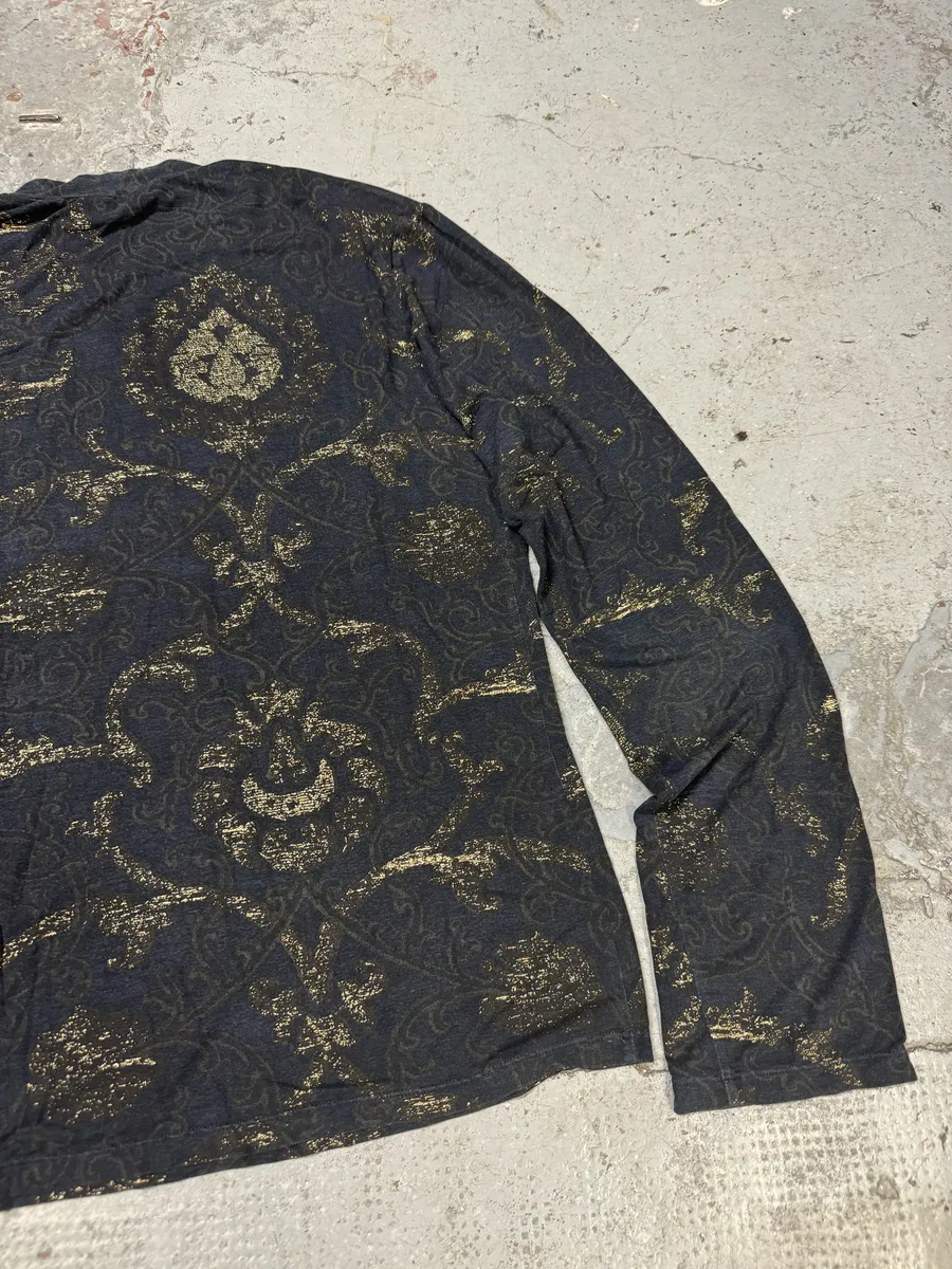 2000s Roberto Cavalli Navy Golden Royal Longsleeves - Image 6