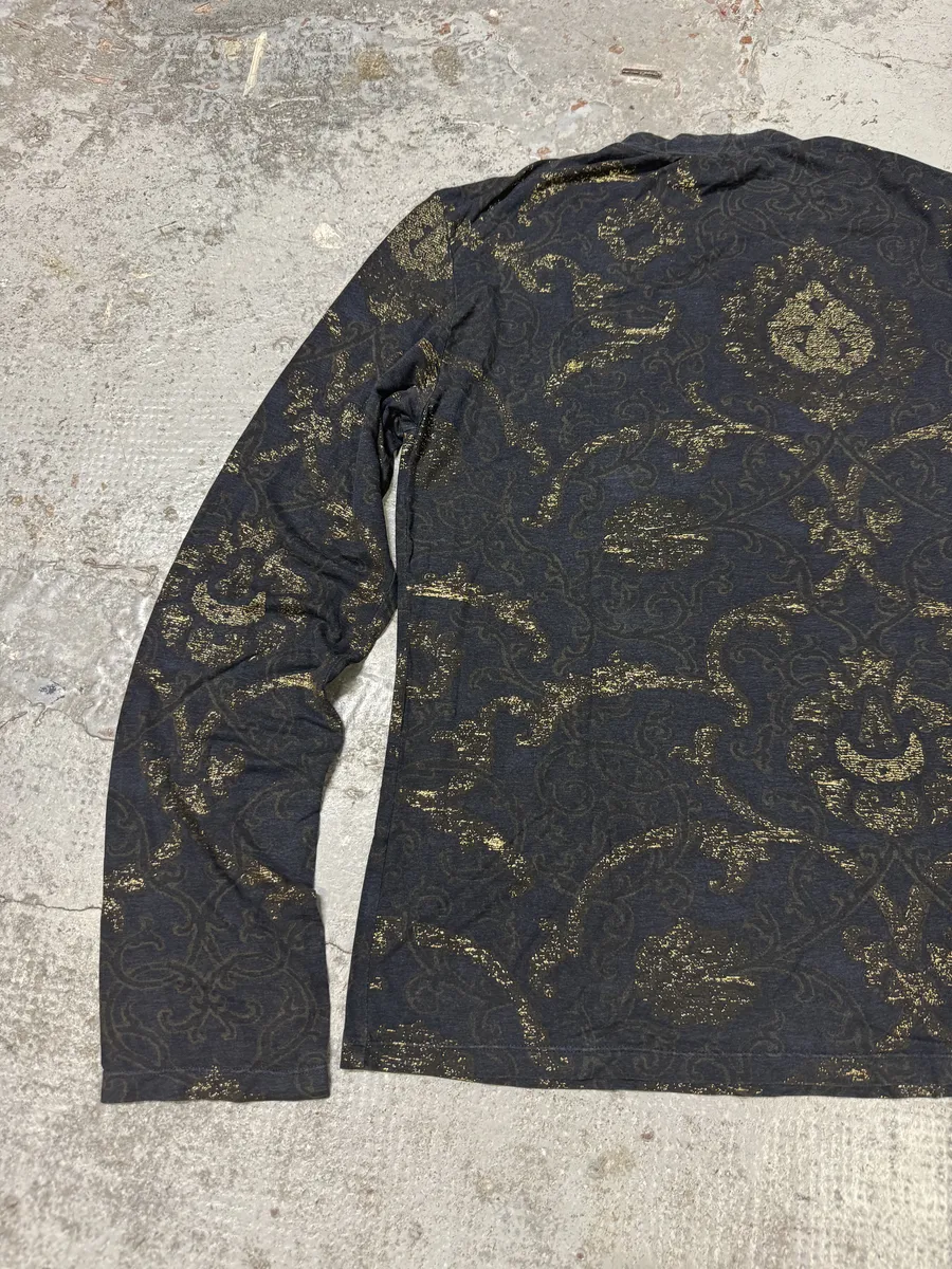 2000s Roberto Cavalli Navy Golden Royal Longsleeves - Image 7