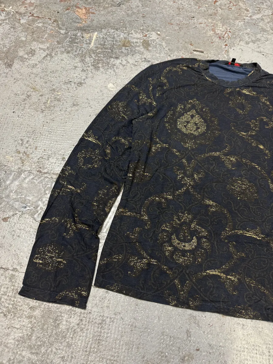 2000s Roberto Cavalli Navy Golden Royal Longsleeves - Image 9