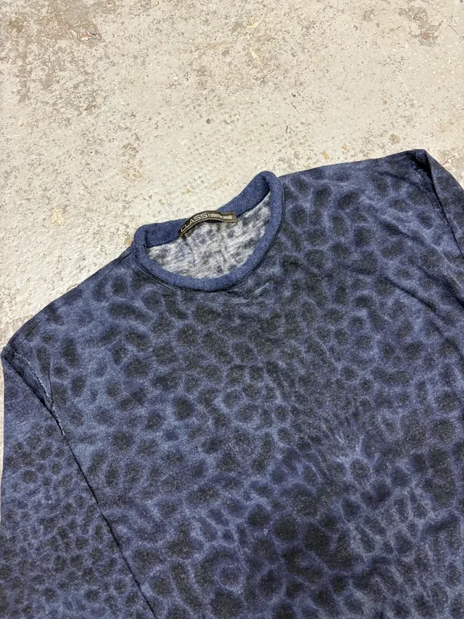 2000s Roberto Cavalli Navy Leopard Sweater - Image 4