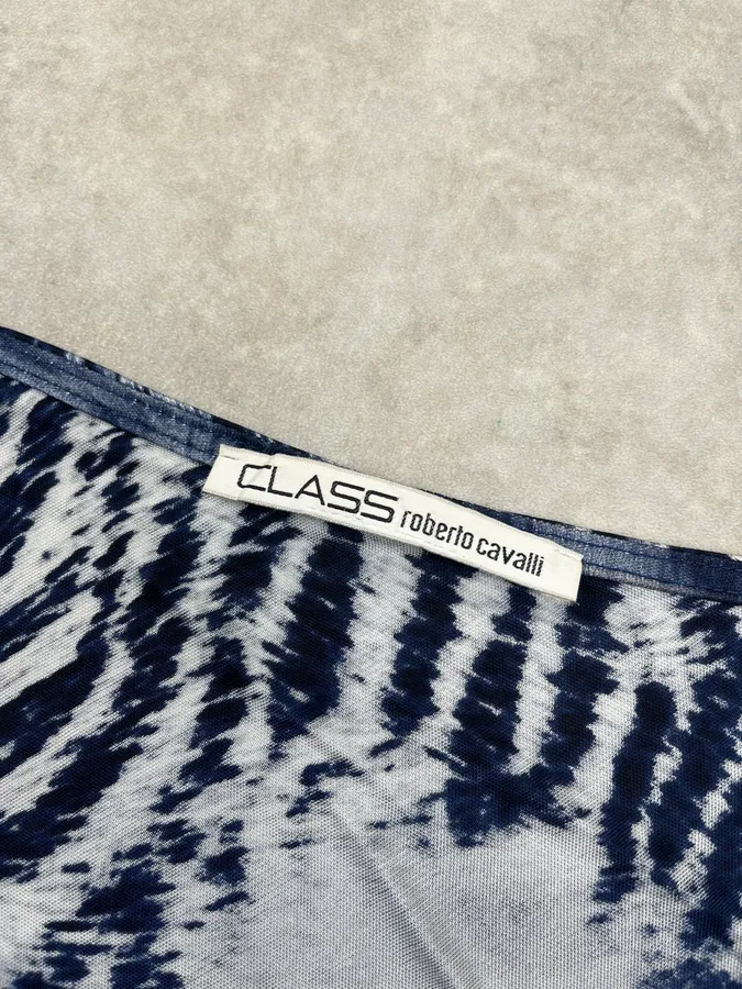 2000s Roberto Cavalli Navy Zebra Savage Skirt - Image 10
