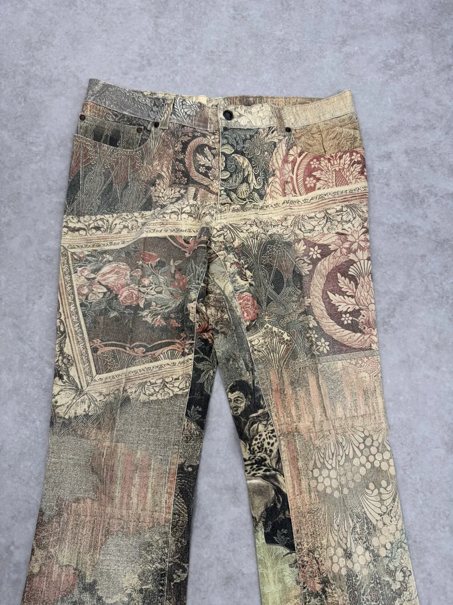 2000s Roberto Cavalli Patchwork Ornament Royal Pants - Image 10