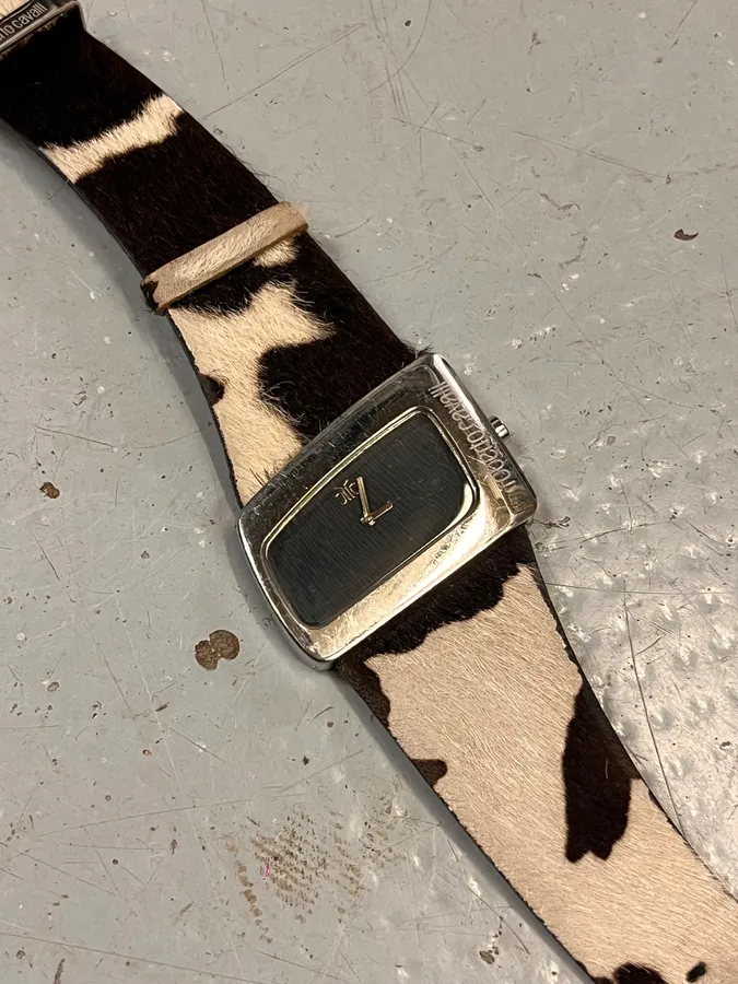 2000s Roberto Cavalli Pony Hair Bracelet Watch - Image 5