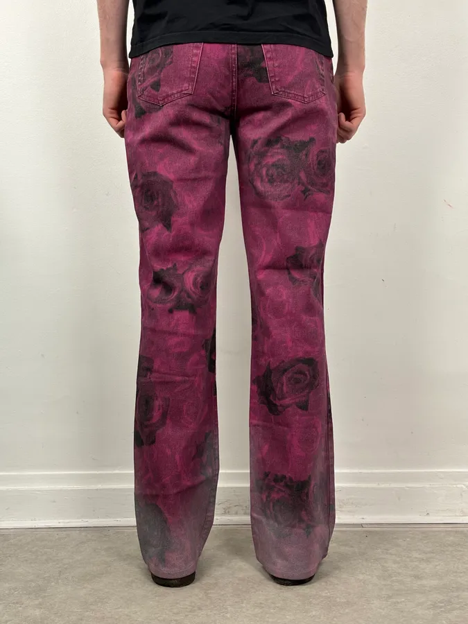 2000s Roberto Cavalli Purple Blossum Floral Pants - Image 4