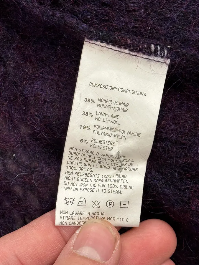 2000s Roberto Cavalli Purple Wool Obscure Cardigan Sweater - Image 13