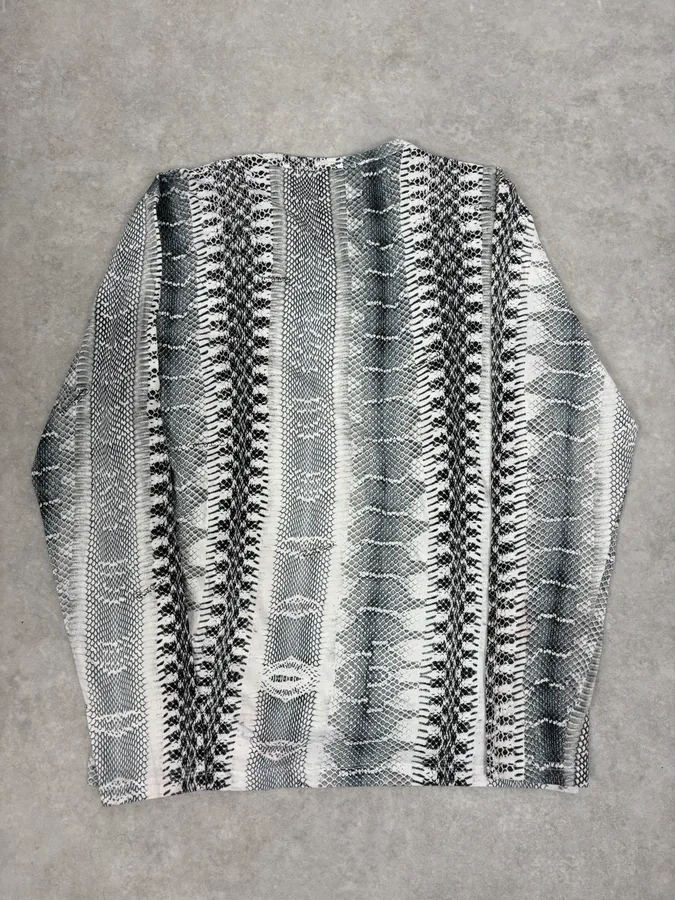 2000s Roberto Cavalli Python Snake Grey Longsleeves - Image 6