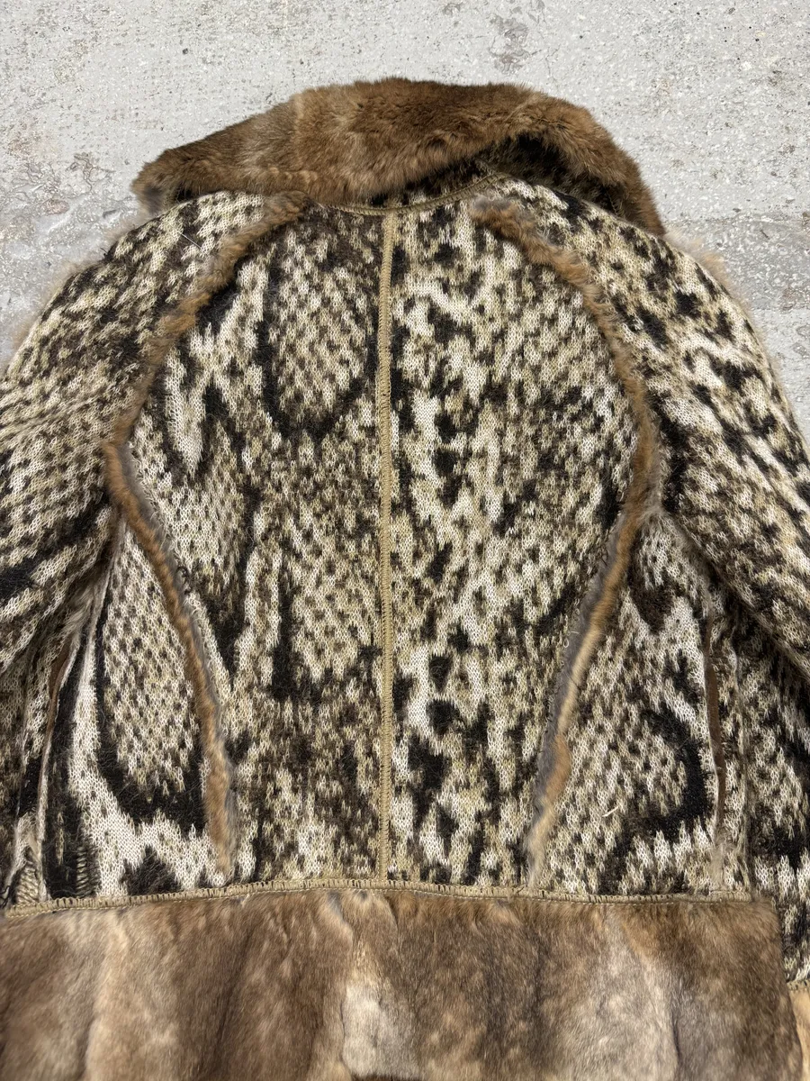 2000s Roberto Cavalli Rabbit Fur Tweed Jacket - Image 11