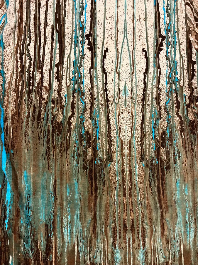 2000s Roberto Cavalli Rainy Ink Nasty Blue T-Shirt - Image 6