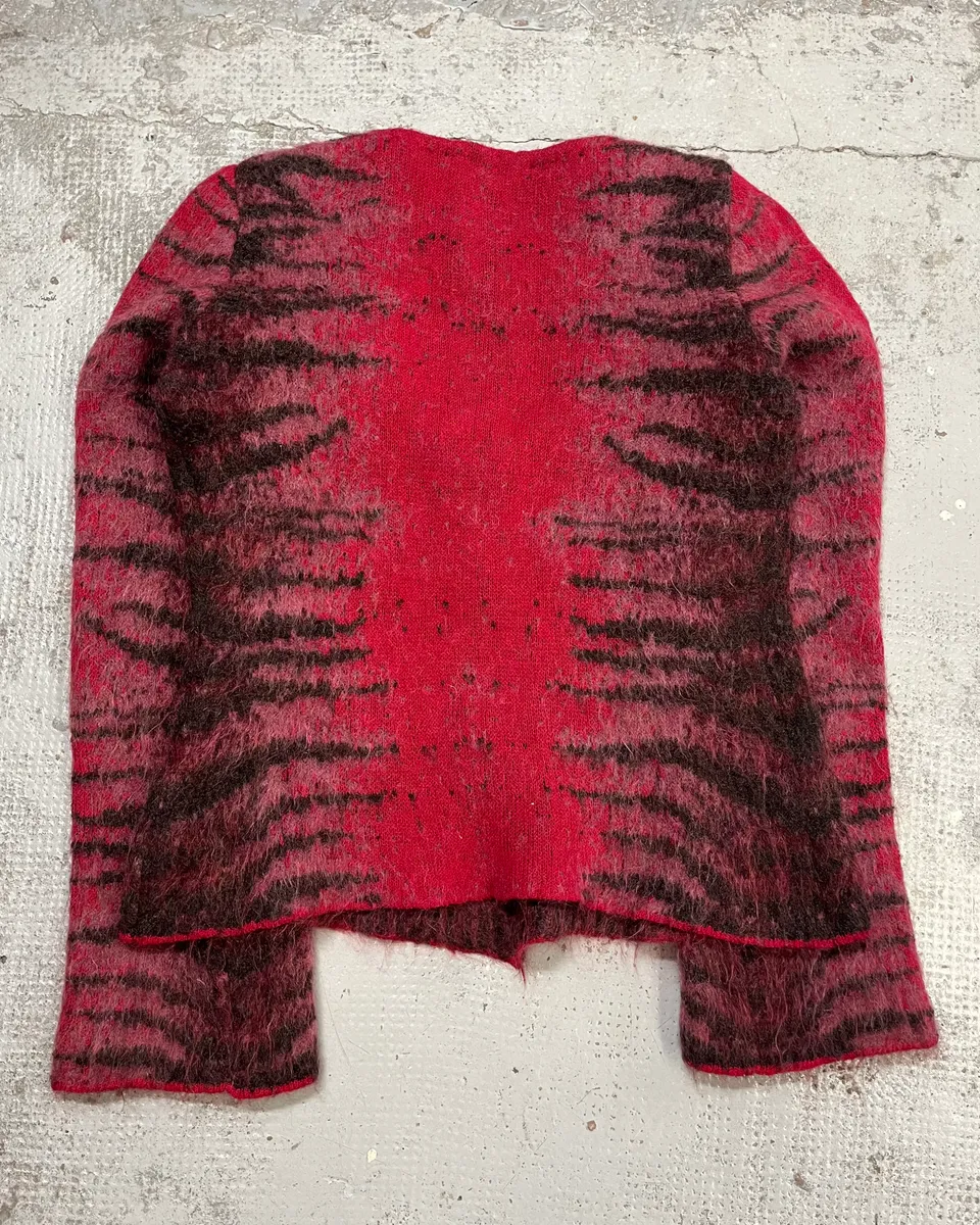 2000s Roberto Cavalli Red Devil Zebra Cardigan - Image 7