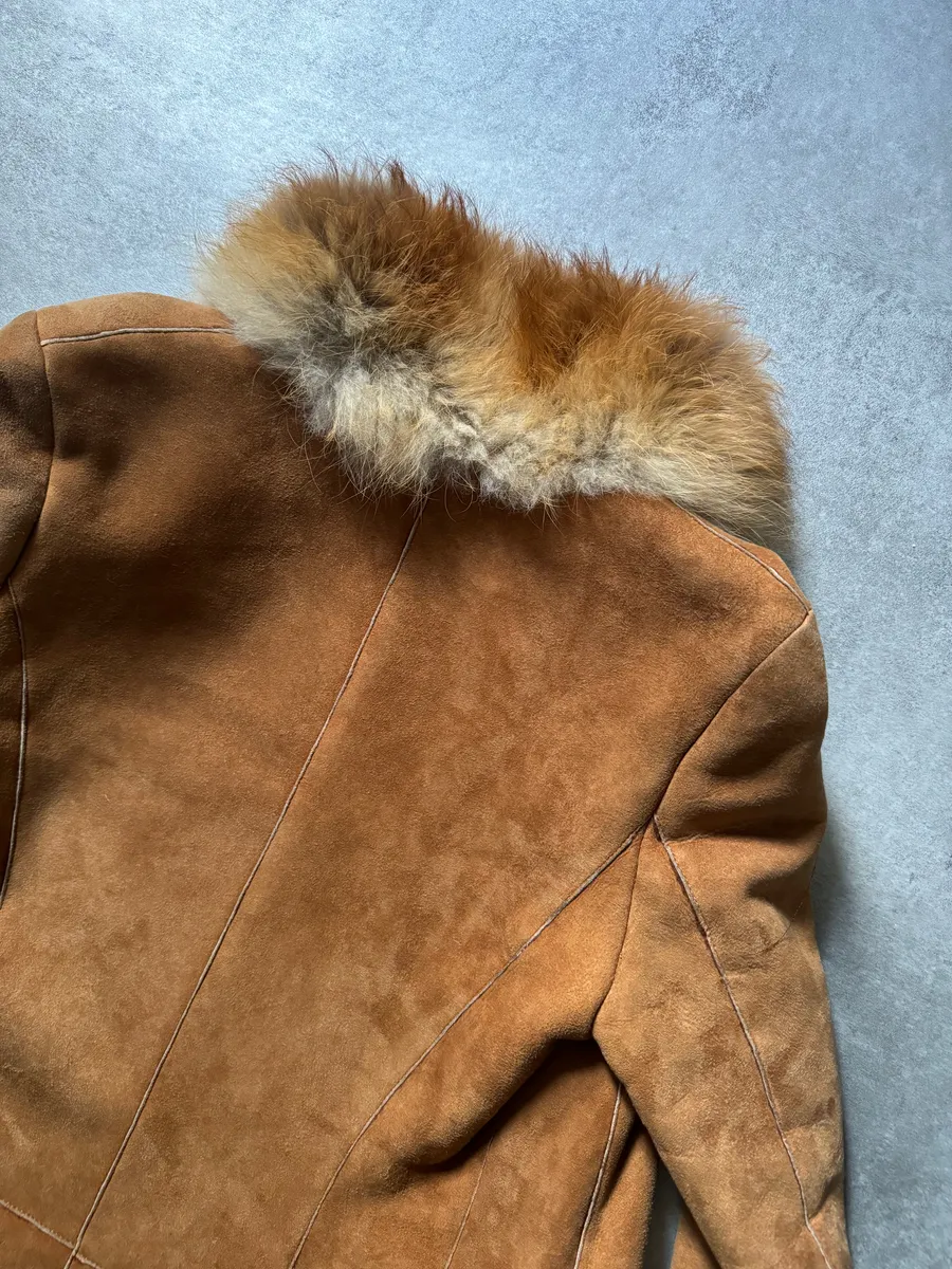 2000s Roberto Cavalli Royal Leather Long Camel Coat - Image 8