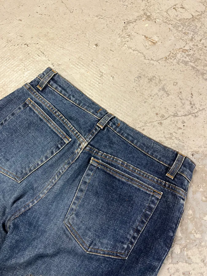 2000s Roberto Cavalli Royal Premium Embroidered Blue Denim Jeans - Image 9