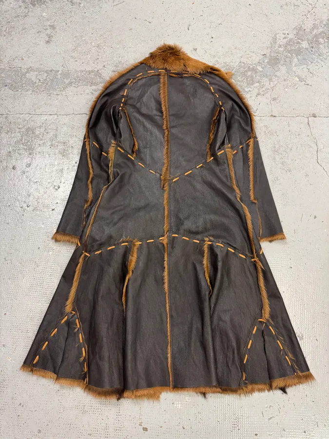 2000s Roberto Cavalli Royal Reversible Long Fur Brown Coat - Image 12