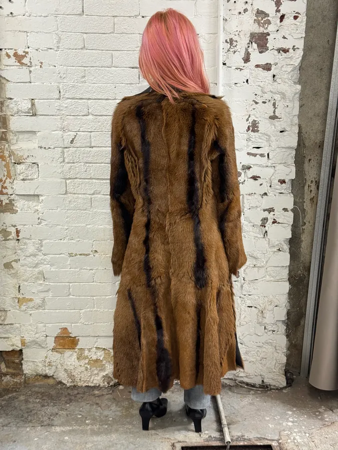 2000s Roberto Cavalli Royal Reversible Long Fur Brown Coat - Image 4