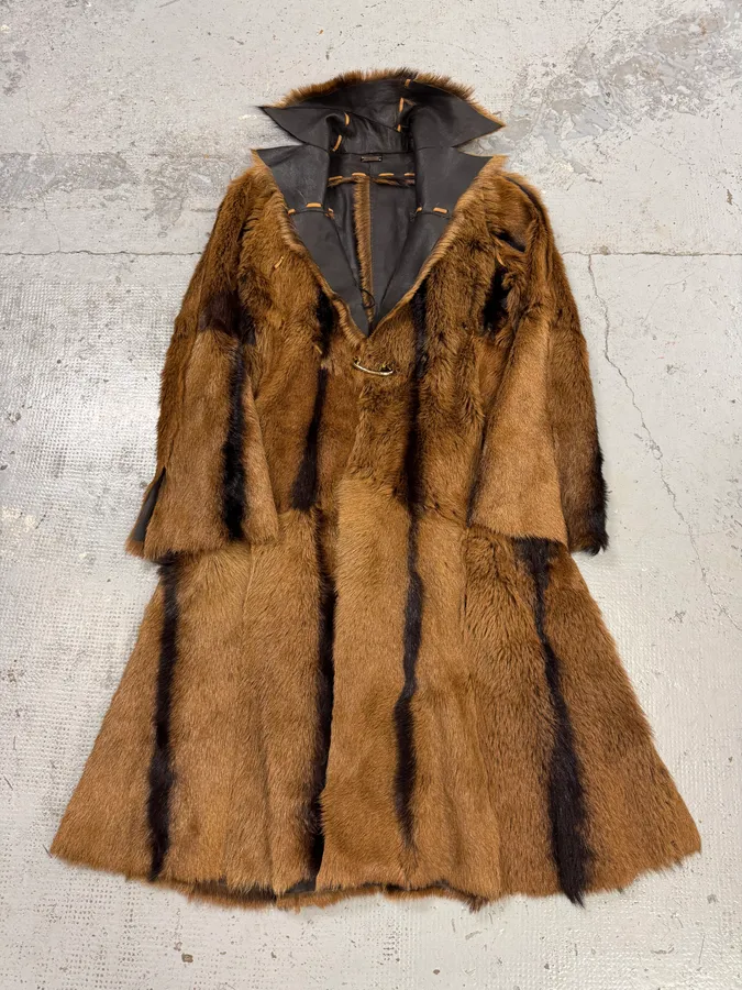 2000s Roberto Cavalli Royal Reversible Long Fur Brown Coat - Image 7