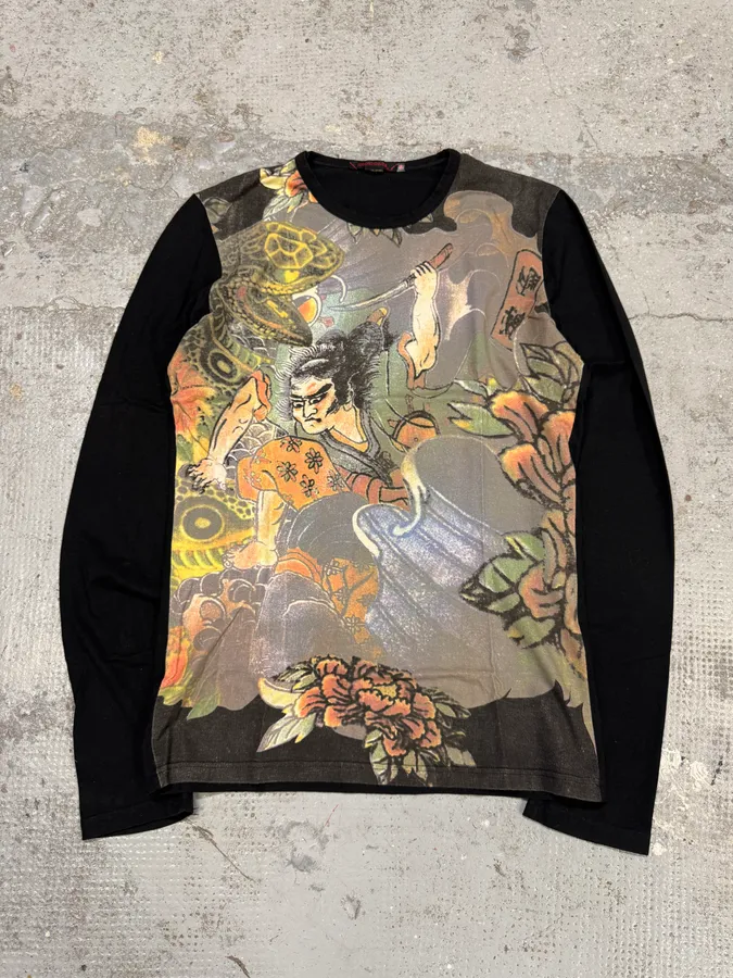 2000s Roberto Cavalli Samurai Black Longsleeves
