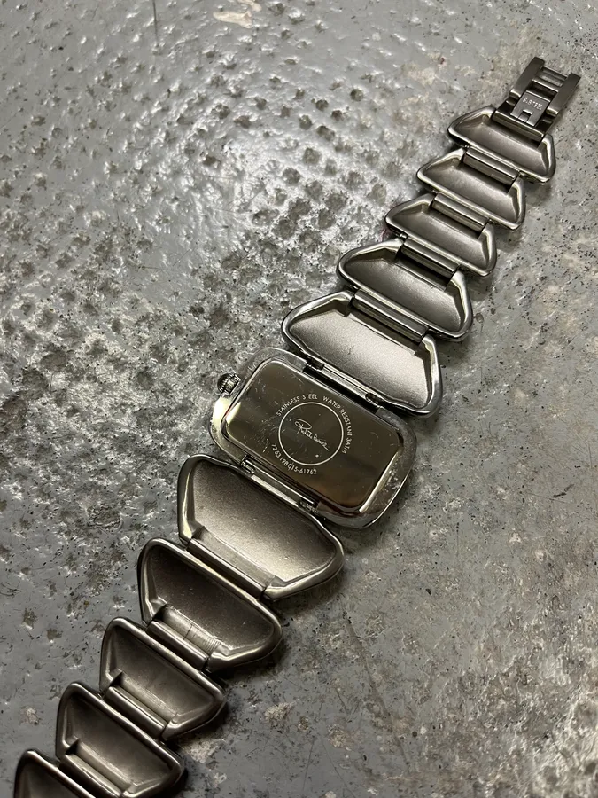 2000s Roberto Cavalli Silver Crocodile Tail Bracelet Watch - Image 9