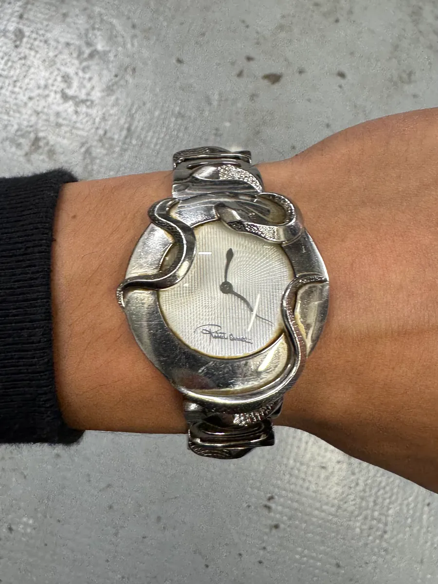 2000s Roberto Cavalli Snakes Stainless Steel Watch