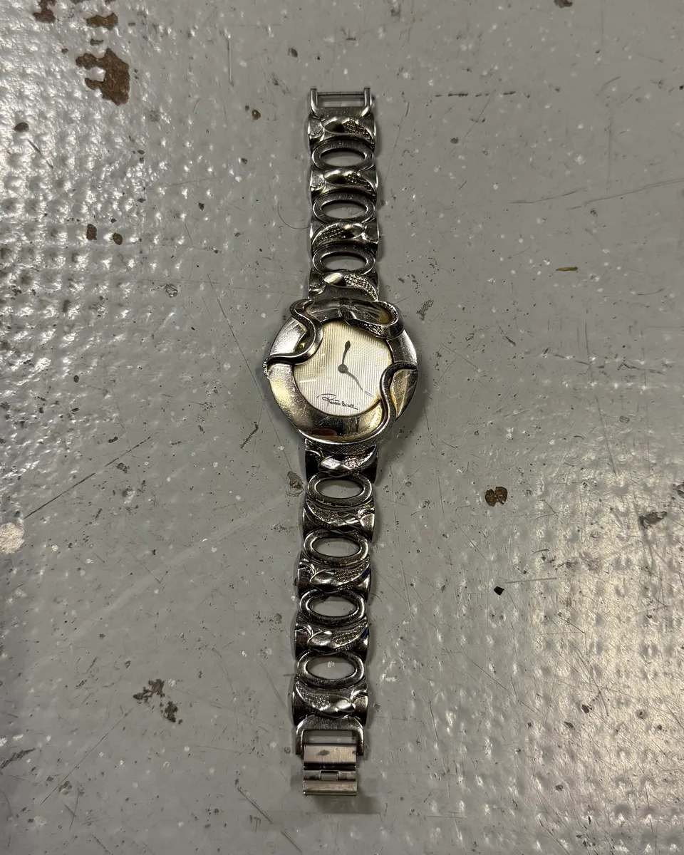 2000s Roberto Cavalli Snakes Stainless Steel Watch - Image 2