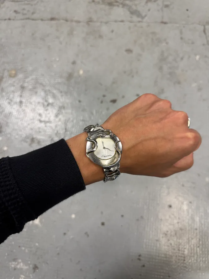 2000s Roberto Cavalli Snakes Stainless Steel Watch - Image 3