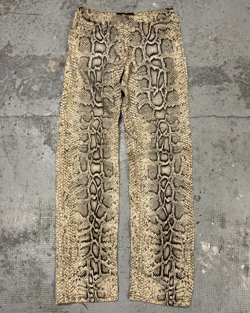2000s Roberto Cavalli Snakeskin Effect Pants