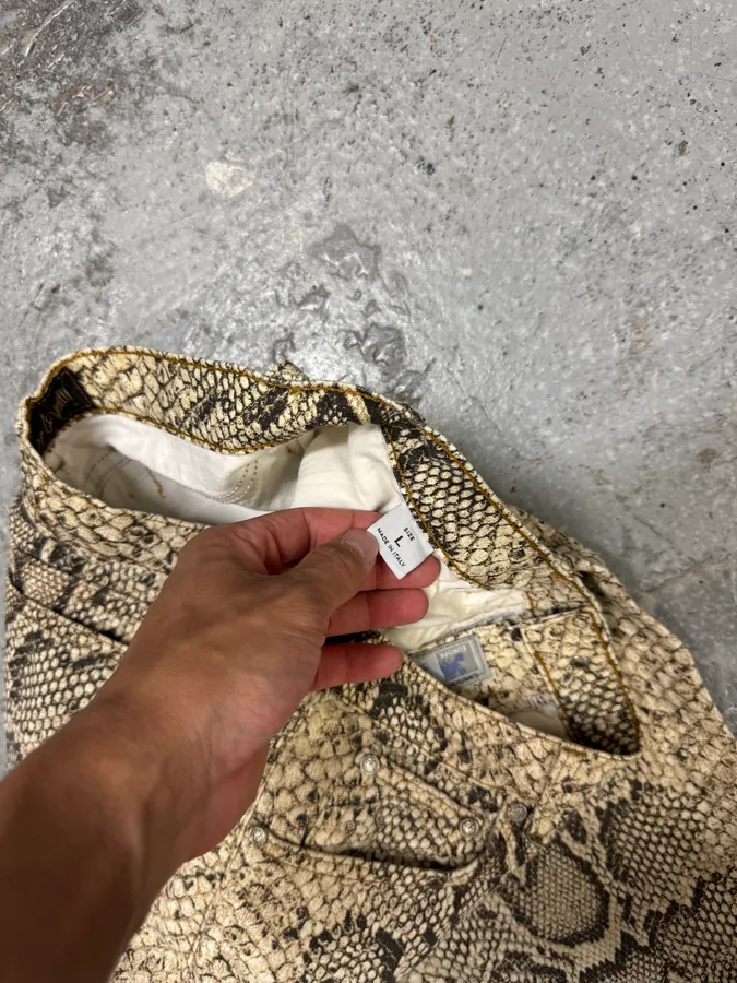2000s Roberto Cavalli Snakeskin Effect Pants - Image 10