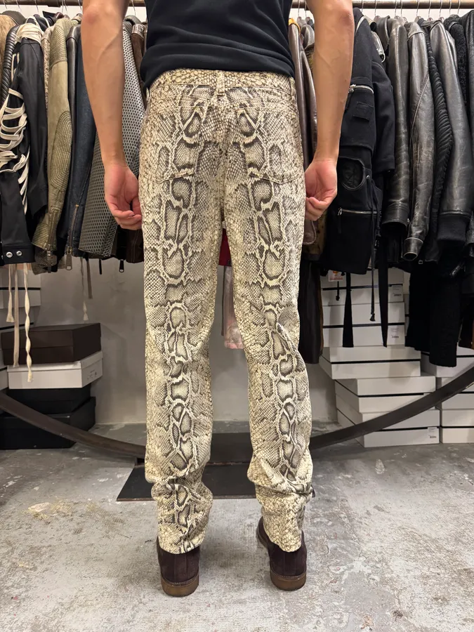 2000s Roberto Cavalli Snakeskin Effect Pants - Image 4