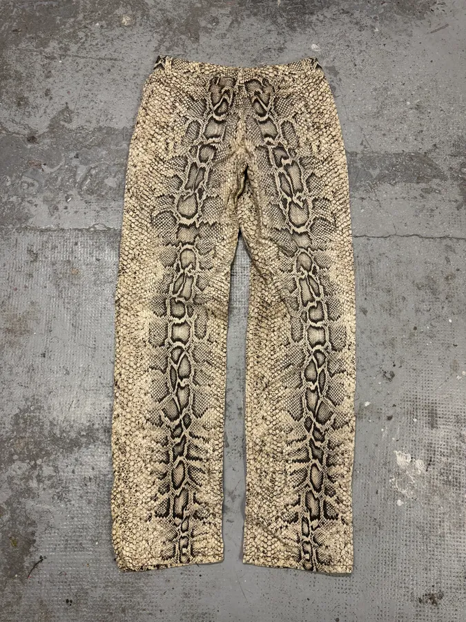 2000s Roberto Cavalli Snakeskin Effect Pants - Image 6