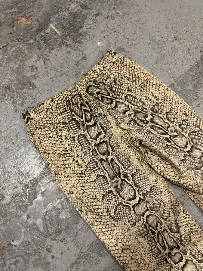 2000s Roberto Cavalli Snakeskin Effect Pants - Image 7