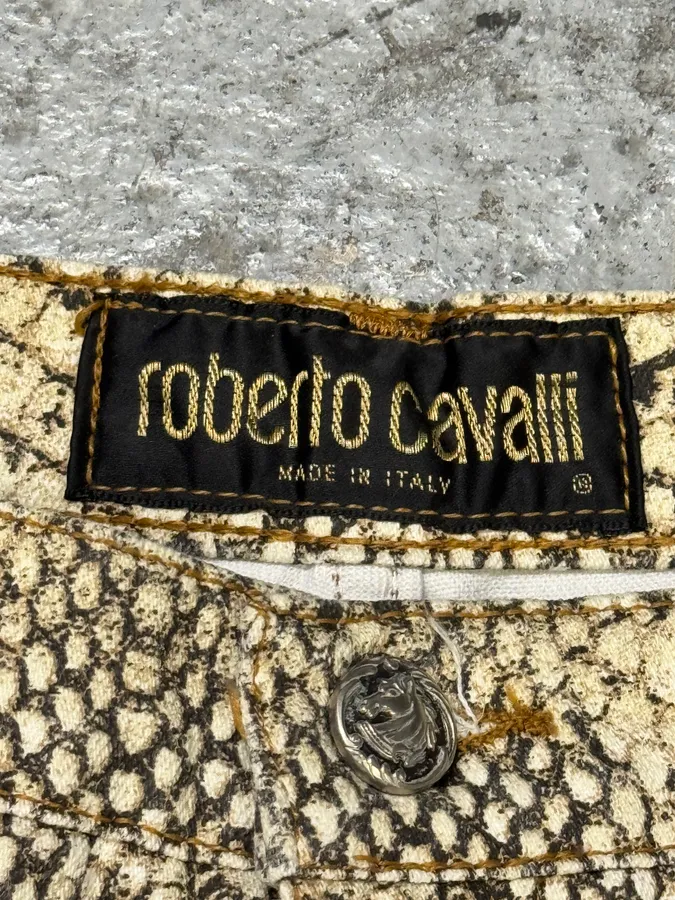 2000s Roberto Cavalli Snakeskin Effect Pants - Image 8