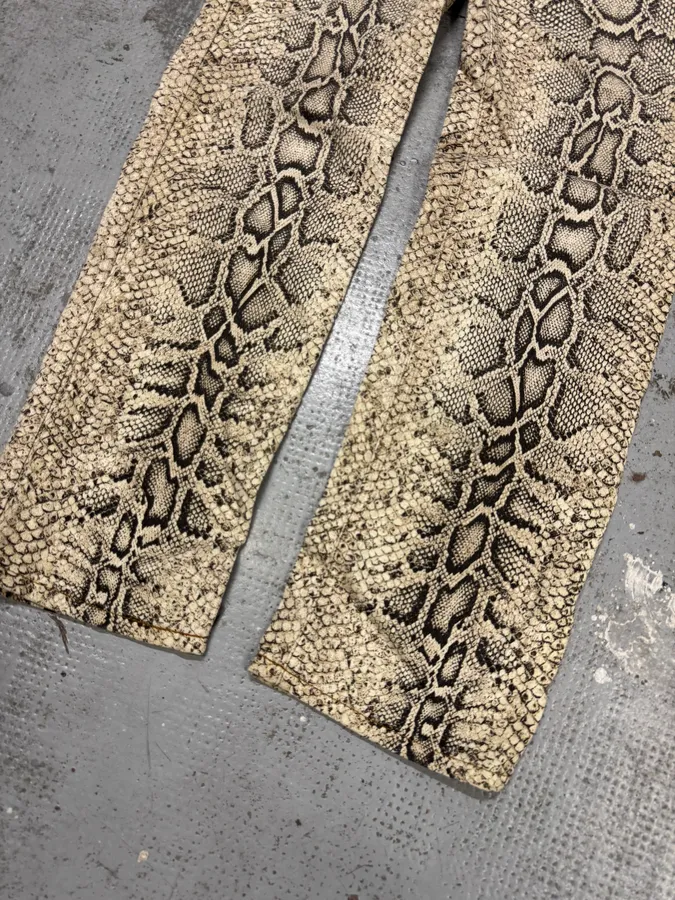 2000s Roberto Cavalli Snakeskin Effect Pants - Image 9