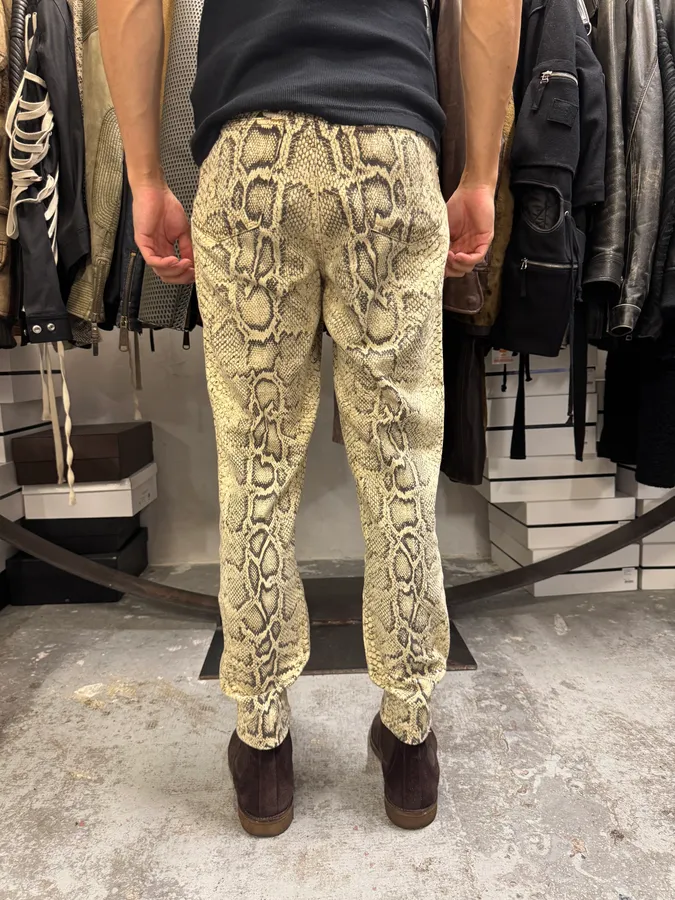 2000s Roberto Cavalli Snakeskin Effect Pants - Image 4