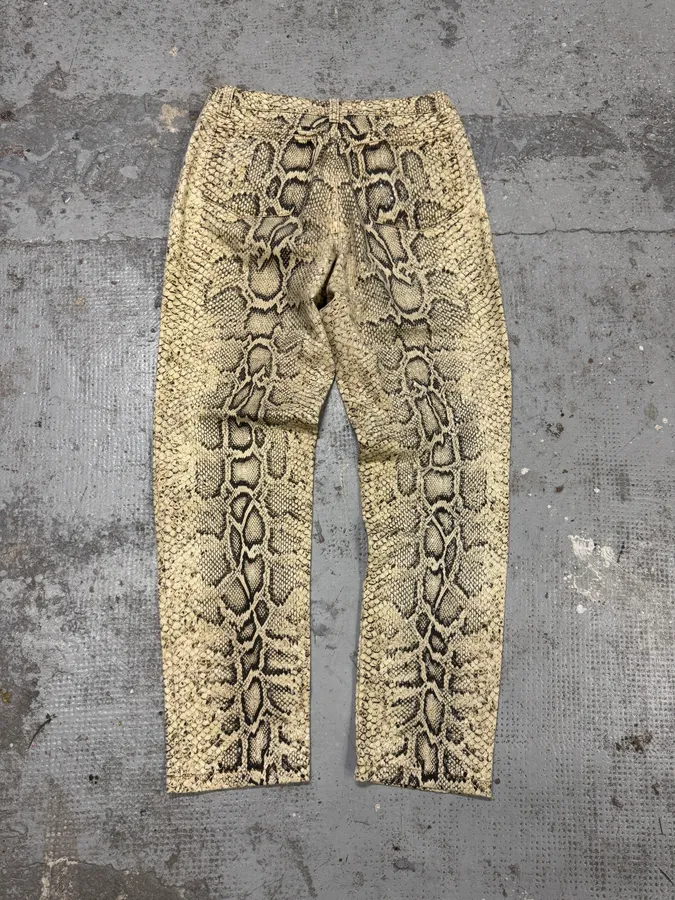 2000s Roberto Cavalli Snakeskin Effect Pants - Image 6